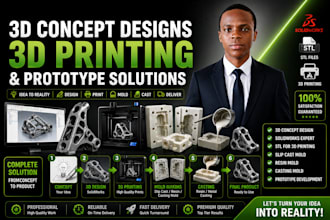 do 3d concept designs, 3d printing stl and prototype design slip cast mold
