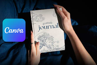 design custom journals or planners for KDP in canva