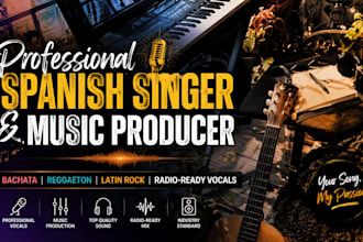 be your spanish singer and music producer for bachata reggaeton and latin rock
