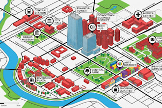 design custom map for real estate, travel, and events