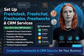 set up freshdesks freshchats freshsales freshworks and CRM services