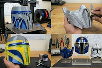 3d print and paint custom cosplay mask, 3d mask, knight amor, helmet and props