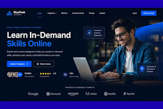 build lms educational website elearning website online course website education