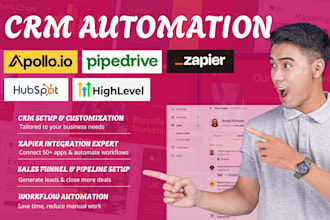 setup apollo io pipedrive zapier integration gohighlevel hubspot zoho crm