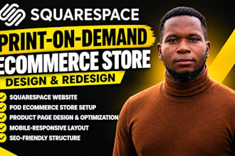 design redesign squarespace website print on demand ecommerce website pod store