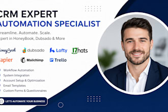 setup honeybook CRM, client booking, contracts and payments, dubsado automations