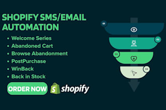 setup klaviyo email flows mailchimp automations and SMS for your shopify store