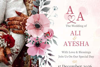 create aesthetic wedding card designs for your special day