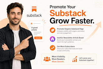 promote organic substack page, beehiiv newsletter   article boost  subscribers