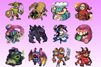 create pixel art icon, game assests, props objects and items