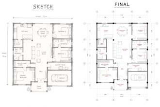 redraw your PDF or sketch floor plans in autocad
