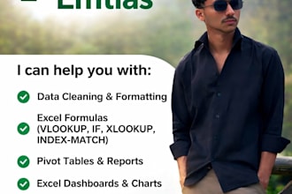 create a professional excel dashboard, sales tracker, or data report