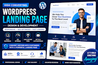 create landing page and complete website on wordpress