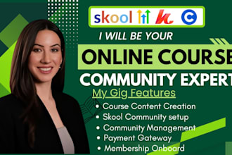 setup, manage and grow your skool online course community