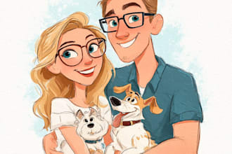 draw a custom disney portrait illustration
