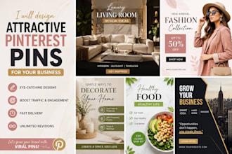 create modern pinterest pins design