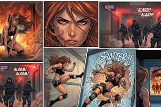 be your comic book artist for nsfw comic page graphic novel comic illustration