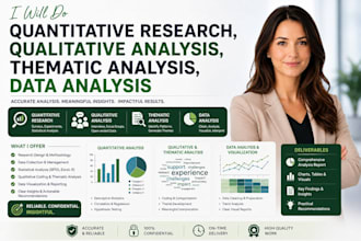 do quantitative research, qualitative analysis, thematic analysis, data analysis
