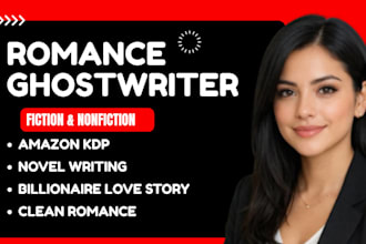 be your romance ghostwriter, fiction novel writer, and amazon KDP ebook writer