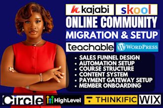 migrate skool kajabi membership website, circle community course migration setup