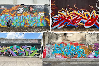 writing your name on real wall with spray paint
