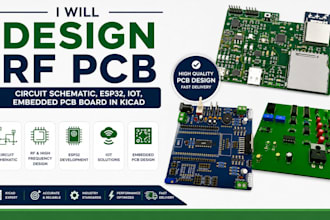 design, rf pcb, circuit schematic, esp32, iot, embedded pcb board in kicad