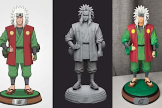 convert 2d image, sketch to 3d model, 3d figurine miniature toys stl 3d printing