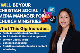 be your christian social media manager content creator for church ministries
