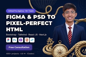 convert psd to HTML custom code design