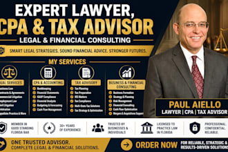 be your expert lawyer, CPA and tax advisor legal and financial consulting