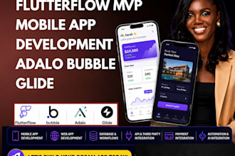 build mvp flutterflow app fix app bubble adalo glide no code app development