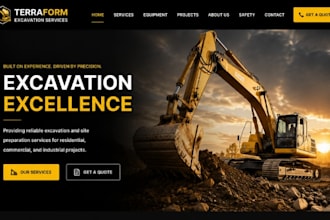 design wix excavation website surveyor website construction contrator website