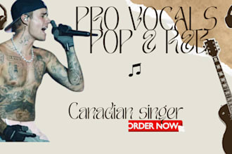 record premium pop and rnb vocals as your male singer songwriter
