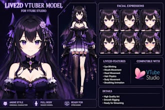 do live2d vtuber model vtube studio anime style vtuber chracters