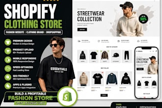 design shopify clothing store,fashion website, clothing brand store,dropshipping