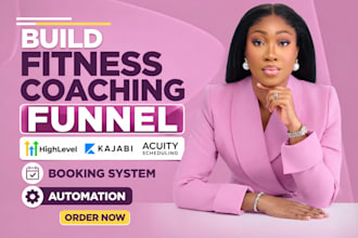 do fitness coaching funnel, gohighlevel kajabi acuity booking system automation