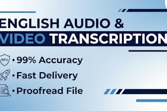transcribe english audio and video accurately