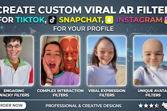 create custom viral ar filter for tiktok, snapchat,  instagram for your profile