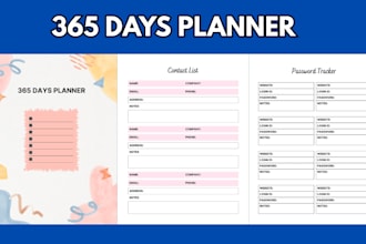 give you 365 days planner printable PDF