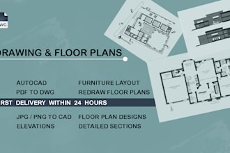 create or edit professional autocad 2d drawings