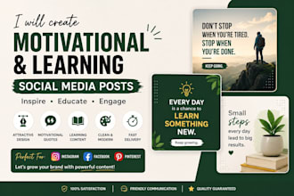 create motivational and learning social media posts