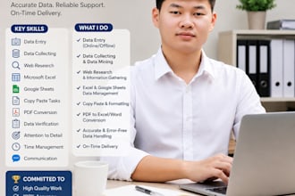 do data entry, data input, data extraction, collection, data mining
