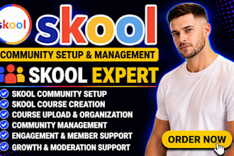 skool online community, skool course creation, skool community manager