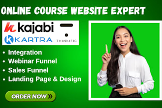 design kajabi online course website sales funnel clickfunnels kartra thinkific