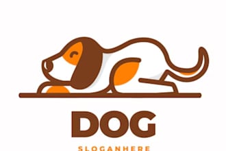 design simple, dog and minimalist animal logo