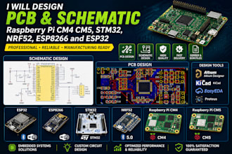 design pcb, schematic, raspberry pi cm4 cm5, stm32, nrf52, esp8266 and esp32