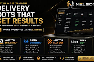 develop amazon driver bot, spark bot, amazon flex bot spark driver bot, uber bot