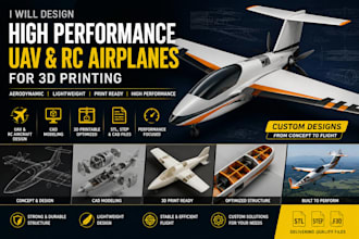 design high performance uav and rc airplanes for 3d printing