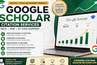 optimize google scholar profile and citations for eb1a niw o1 visa