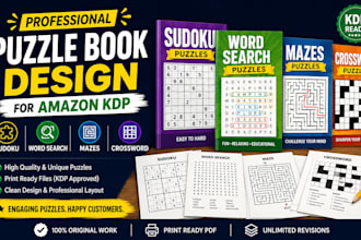 design sudoku word search maze and crossword puzzle books for amazon kdp